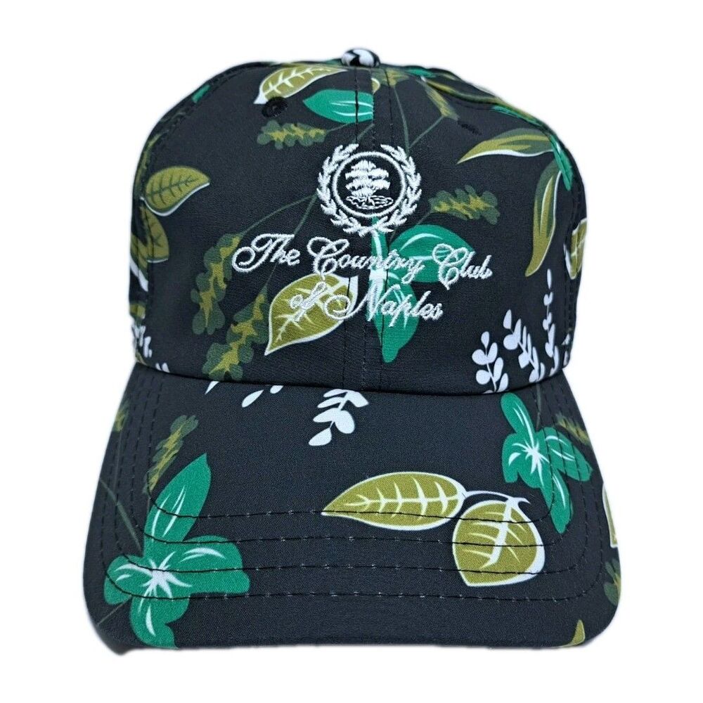 Country Club of Naples Hat Cap Golf Tropical Floral Hawaiian Florida Strapback